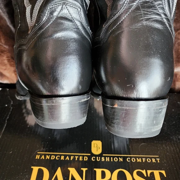 Dan Post Mens Cowboy Boots Black Leather 2110 13 EW Mignon Corona - Picture 4 of 7